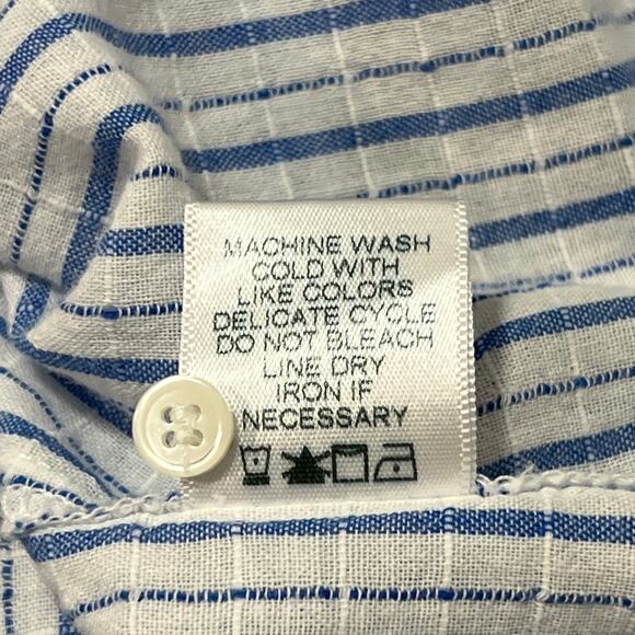 Xirena Button Up Long Sleeve Shirt XL Striped Oxford Lightweight Cotton Modern - Picture 5 of 7